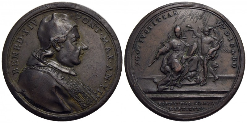 PAPALI - Benedetto XIV (1740-1758) - Medaglia - A. XI - Tribunale della Segnatur...