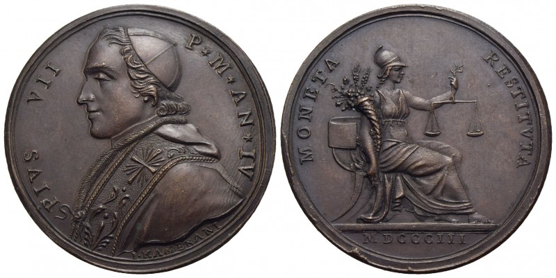 PAPALI - Pio VII (1800-1823) - Medaglia - 1803 A.VI - Nuovo sistema monetario - ...