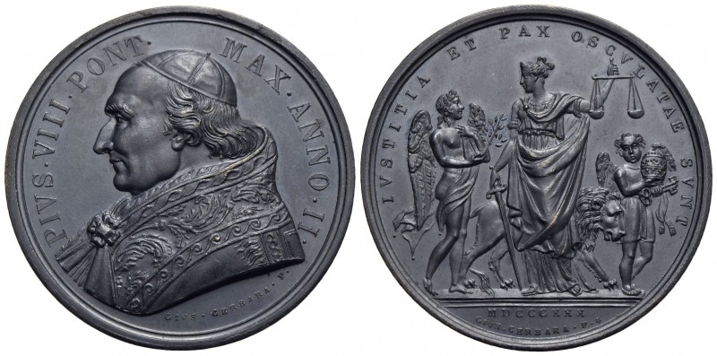 PAPALI - Pio VIII (1829-1830) - Medaglia - A. II - Busto a s. - R/ Allegoria di ...