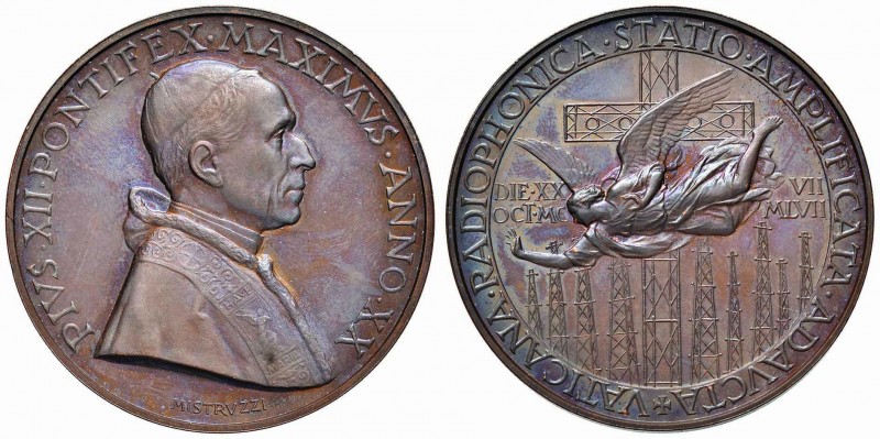 PAPALI - Pio XII (1939-1958) - Medaglia - A. XX - AE Mont. 60 Fondi brillanti e ...