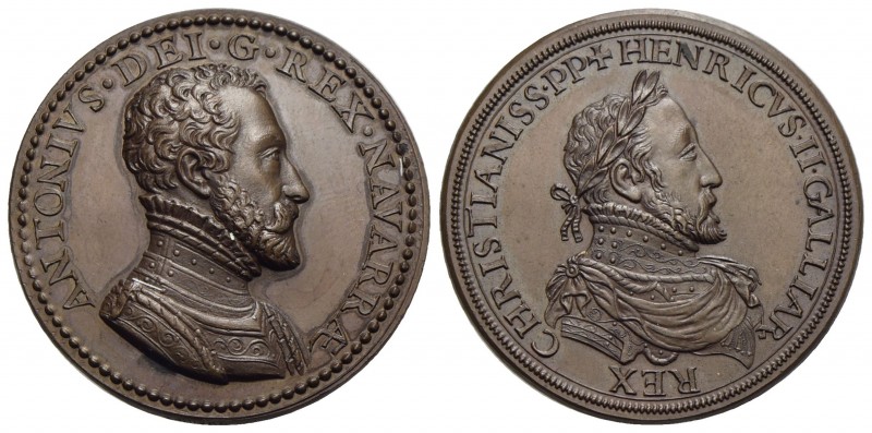 FRANCIA - Enrico IV (1589-1610) - Medaglia - Busto a d. - R/ Busto a d. di Anton...