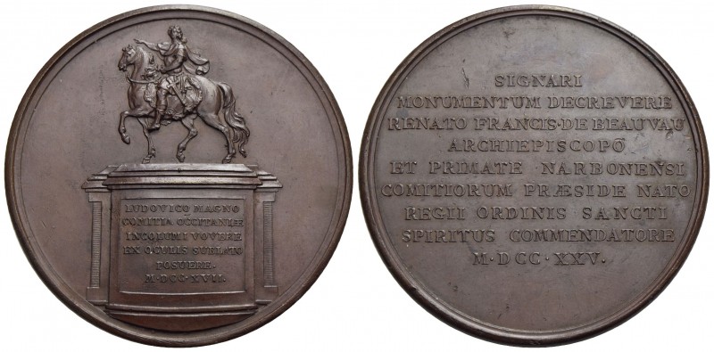 FRANCIA - Luigi XV (1715-1774) - Medaglia - 1717 - 1725 Monumento equestre e inv...