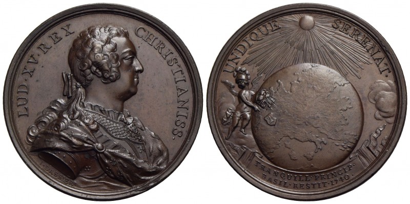 FRANCIA - Luigi XV (1715-1774) - Medaglia - 1740 - Intervento francese a Basilea...