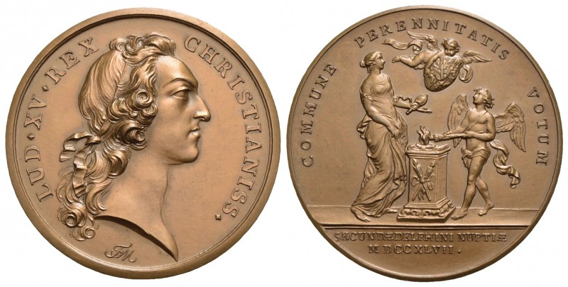 FRANCIA - Luigi XV (1715-1774) - Medaglia - 1747 - 2° Nozze Delfino con Maria di...