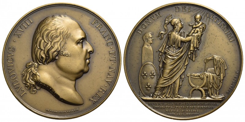 FRANCIA - Luigi XVIII (1814-1824) - Medaglia - 1820 - Nascita del duca di Berry ...