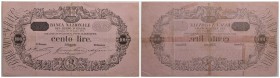 SARDO-PIEMONTESE - Banca Nazionale nel Regno d'Italia - 100 Lire - 16/07/1894 - RRRR Gav. 216 Gallotti/Cesara/Nazari Pressata, strappetti, nastro ades...