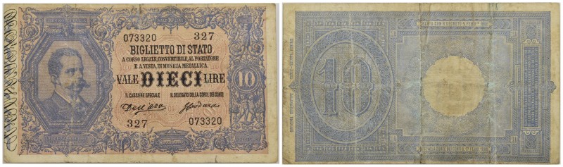 BIGLIETTI DI STATO - Umberto I (1878-1900) - 10 Lire - 28/02/1888 - Serie 291-34...