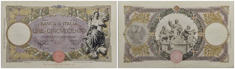 BANCA d'ITALIA - Vittorio Emanuele III (1900-1943) - 500 Lire - Capranesi - 23/0...