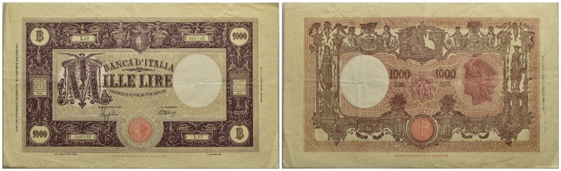 BANCA d'ITALIA - Vittorio Emanuele III (1900-1943) - 1.000 Lire - Barbetti (fasc...