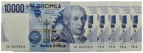 BANCA d'ITALIA - Repubblica Italiana (emissioni in lire) (1946-2001) - 10.000 Lire - Volta - 19/08/1998 - Alfa 876; Lireuro 76K Fazio/Amici Lotto di 5...