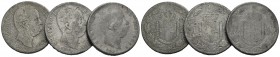 Umberto I (1878-1900) Lire Lire 1881-1884 e altro - Falsi d'epoca di peso scarso (gr. 7,01, 7,29 e 7,87) - Lotto di tre monete - MB÷qBB