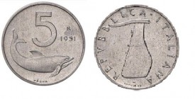 REPUBBLICA ITALIANA. Anno 1951 5 Lire delfino Prova in italma RRRRR FDC