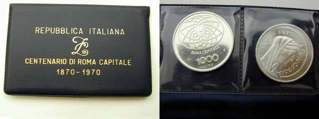 REPUBBLICA ITALIANA. Anno 1970, moneta da 1.000 lire Prova in argento per il cen...