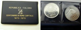 REPUBBLICA ITALIANA. Anno 1970, moneta da 1.000 lire Prova in argento per il centenario di Roma Capitale R FDC