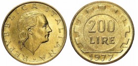 REPUBBLICA ITALIANA. Anno 1977 moneta da 200 Lire prova in bronzital R FDC
