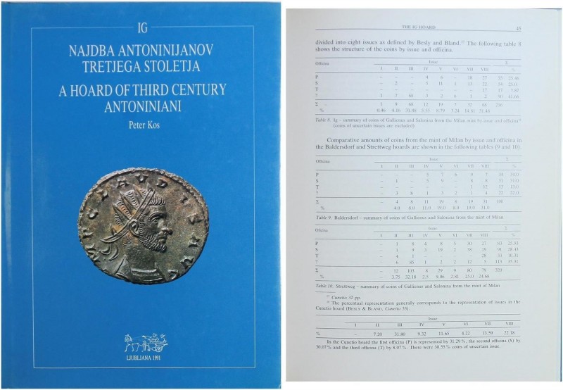 KOS Peter. A Hoard of Third Century Antoniniani. Ljubljana 1991. Hardcover, pp. ...