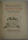 PACIAUDI Paolo Maria. Ad nummos consulares IIIviri Marci Antonii animadversiones philologicæ accedit axplicatio tabulae Peloponnensis. Romae, Palearin...