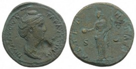 FAUSTINA I. (wife of Antoninus Píus) Æ As Rome (141-161 AD) 11.64g. D/ DIVA AVGVSTA FAVSTINA bust right. R/ AETERNITAS Providentia standing left. RIC ...