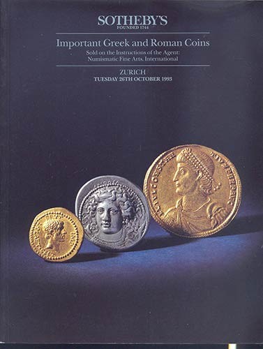 SOTHEBY'S. Zurich 26 October 1993. Important Greek and Roman coins. Sold of the ...