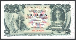 Czechoslovakia 100 Korun 1931 Specimen
P# 23s; № Ub 960510; UNC