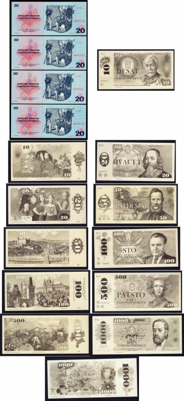 Czechoslovakia Lot of 4 Banknotes 1970 (1971)
20 Korun 1970 (1971); P# 92; AUNC...