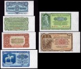 Czechoslovakia Lot of 6 Banknotes
3 5 10 25 50 100 Korun 1953