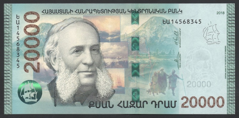 Armenia 20000 Dram 2018
P# New; № 14568345; UNC; "Ivan Aivazovsky"