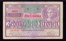 Austria 1 Shilling on 10000 Kronen 1924
P# 87; № 1033-284632