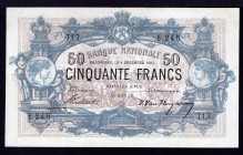 Belgium 50 Francs 1893
P# 63; VF+