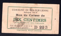 Belgium 10 Centimes 1915
Commune De Bra-Sur-Lienne