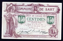 Belgium 50 Centimes 1915
Commune de Sart