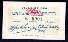 Belgium 1 Franc (ND)
Ville De Spa; K 8001