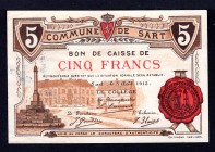 Belgium 5 Francs 1915
Commune de Sart