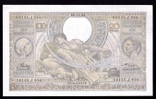 Belgium 100 Francs - 20 Belgas 1942
P# 107; UNC