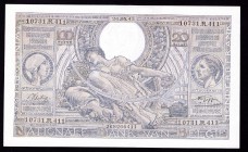 Belgium 100 Francs -20 Belgas 1943
P# 112; UNC
