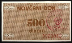 Bosnia and Herzegovina 500 Dinara 1992
P# 49b; № 0029982; UNC