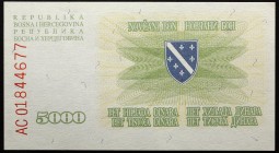 Bosnia and Herzegovina 5000 Dinara 1993
P# 16a; № AC01844677; UNC