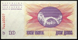 Bosnia and Herzegovina 10000 Dinara 1993
P# 53a; № GF76610007; UNC