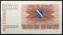 Bosnia and Herzegovina 10000 Dinara 1993
P# 17a; № AD02318993; AUNC