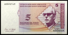 Bosnia and Herzegovina 5 Convertible Maraka 1998
P# 61a; № A0020149; UNC