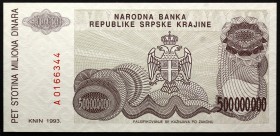 Croatia Srpska Krajina 500 000 000 Dinara 1993
P# R26a; № A0166344; UNC