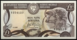 Cyprus 1 Pound 1987
P# 53a; № V574123; UNC
