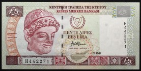 Cyprus 5 Pounds 2001
P# 61a; № H442271; UNC