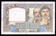 France 20 Francs 1941
P# 92b; VF