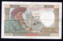 France 50 Francs 1941
P# 93; VF