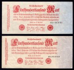 Germany Lot of 2 Banknotes 1923
P# 92, R91b; 500 000 Mark; VF & VF