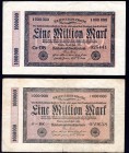 Germany Lot of 2 Banknotes 1923
P# 93; 1 Million Mark; 2 pcs.; VF/EF