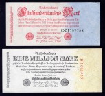 Germany Lot of 2 Banknotes 1923
P# 92, R91a; 500 000 Mark & 1 Million Mark; VF & EF