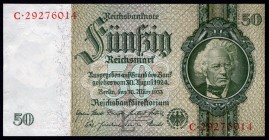 Germany - Weimar Republic 50 Mark 1933 (1945)
P# 182b; UNC-