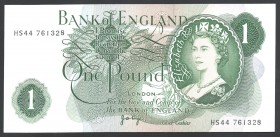 Great Britain 1 Pound 1970 - 1977
P# 374g; № HS44 761328; UNC; Sign. J.B. Page